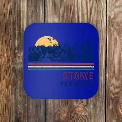 Stowe Vermont Hiking Skiing Retro Cool Gift Coaster