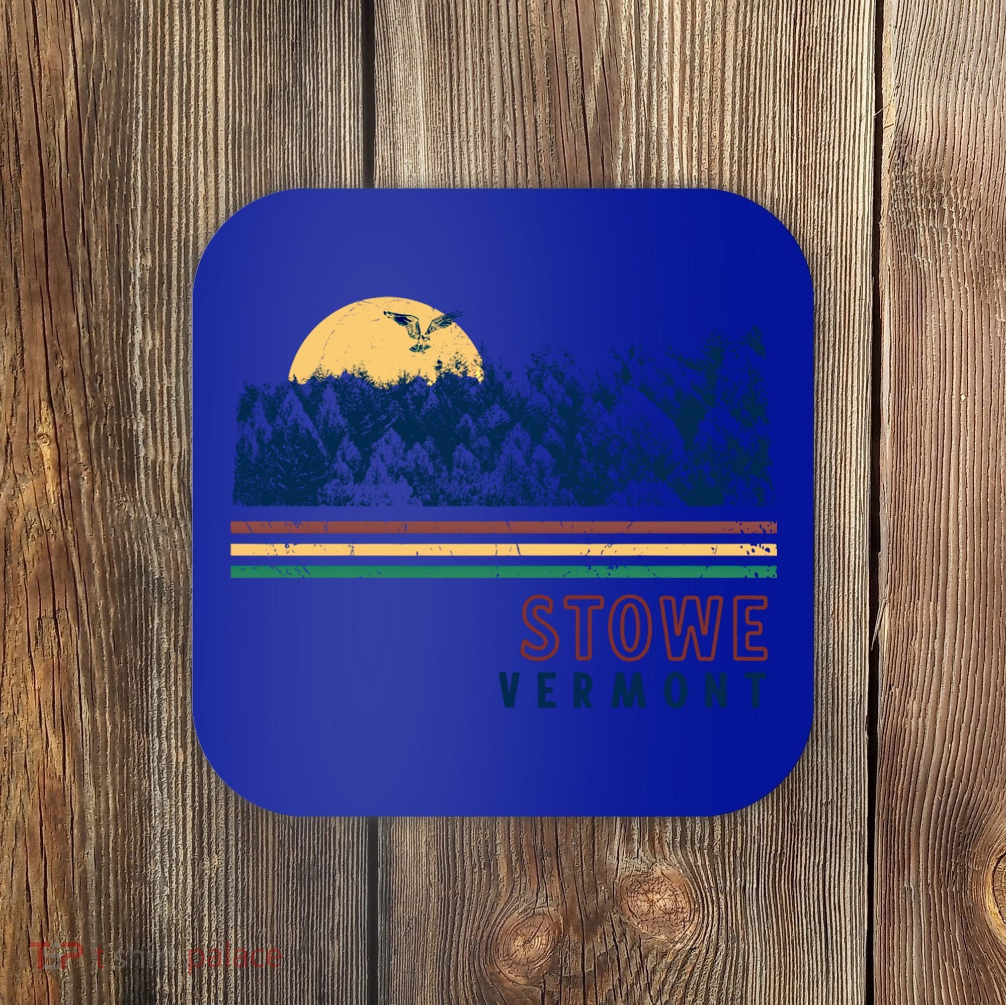 Stowe Vermont Hiking Skiing Retro Cool Gift Coaster
