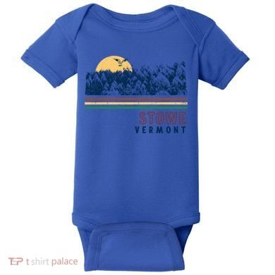 Stowe Vermont Hiking Skiing Retro Cool Gift Baby Bodysuit