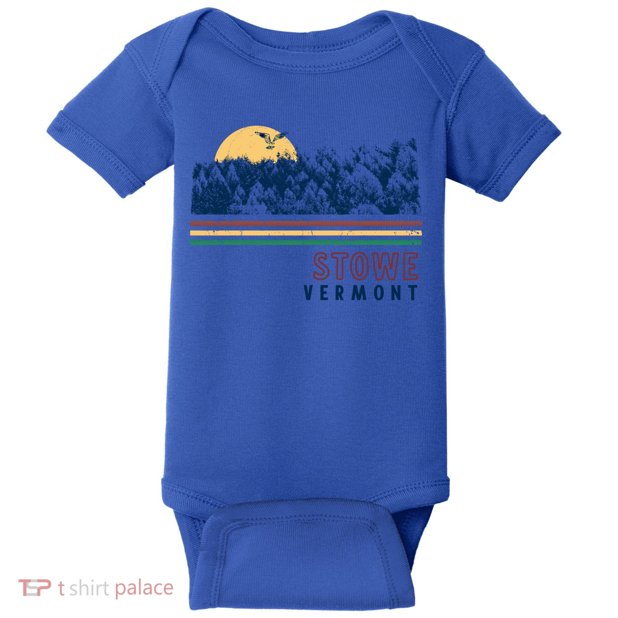 Stowe Vermont Hiking Skiing Retro Cool Gift Baby Bodysuit