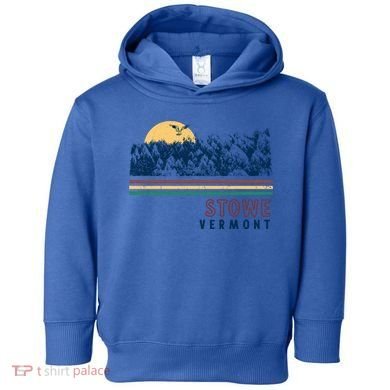 Stowe Vermont Hiking Skiing Retro Cool Gift Toddler Hoodie
