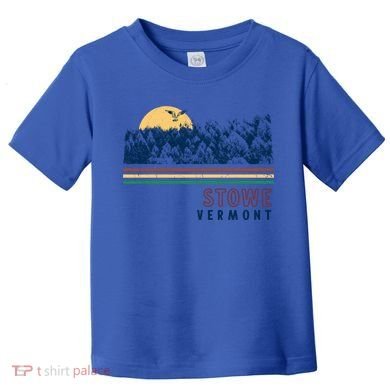 Stowe Vermont Hiking Skiing Retro Cool Gift Toddler T-Shirt