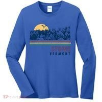Stowe Vermont Hiking Skiing Retro Cool Gift Women's Long Sleeve Shirt thumb 0