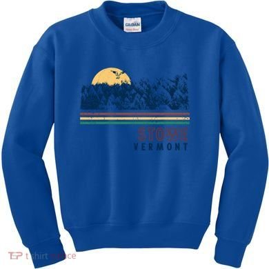 Stowe Vermont Hiking Skiing Retro Cool Gift Kids Sweatshirt