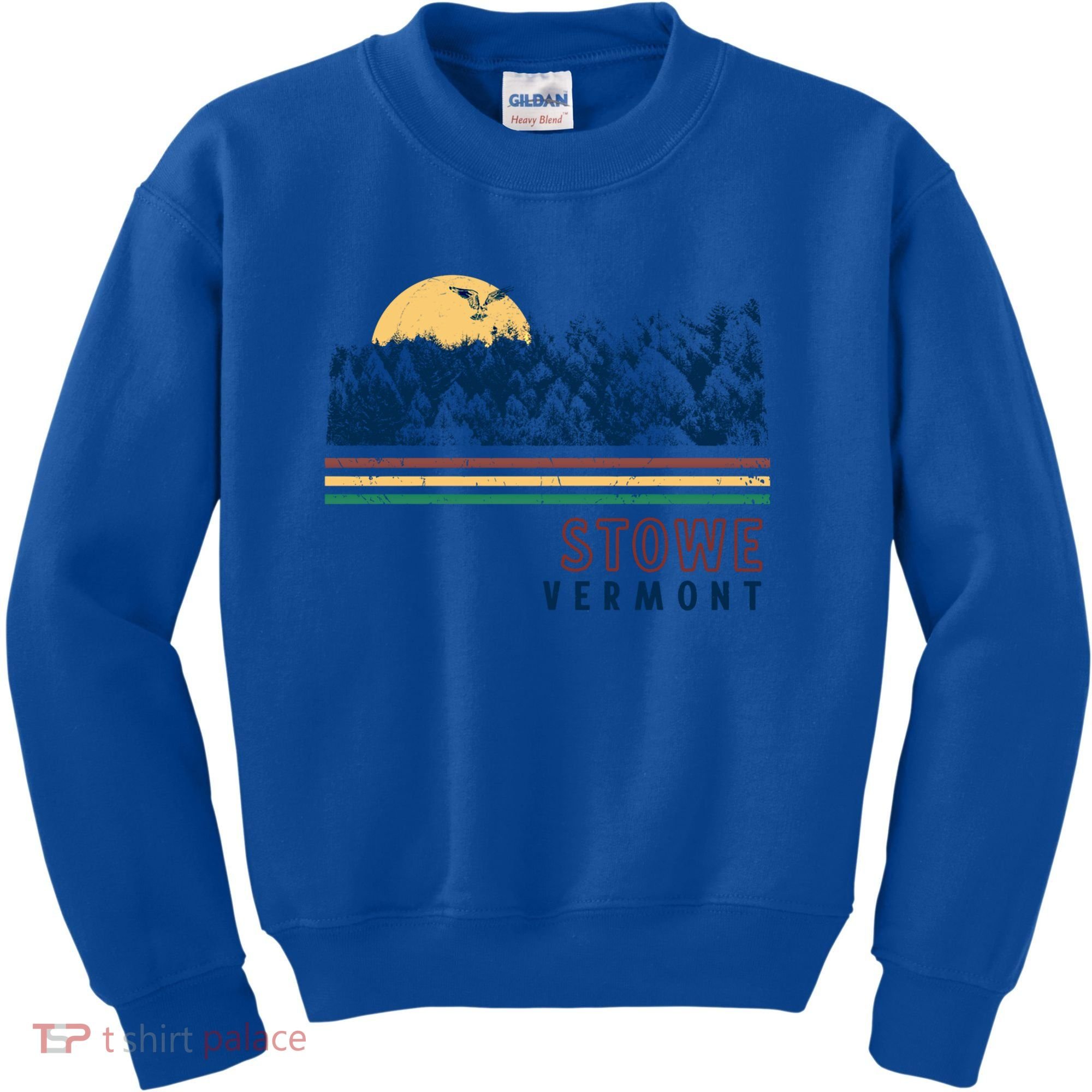 Stowe Vermont Hiking Skiing Retro Cool Gift Kids Sweatshirt