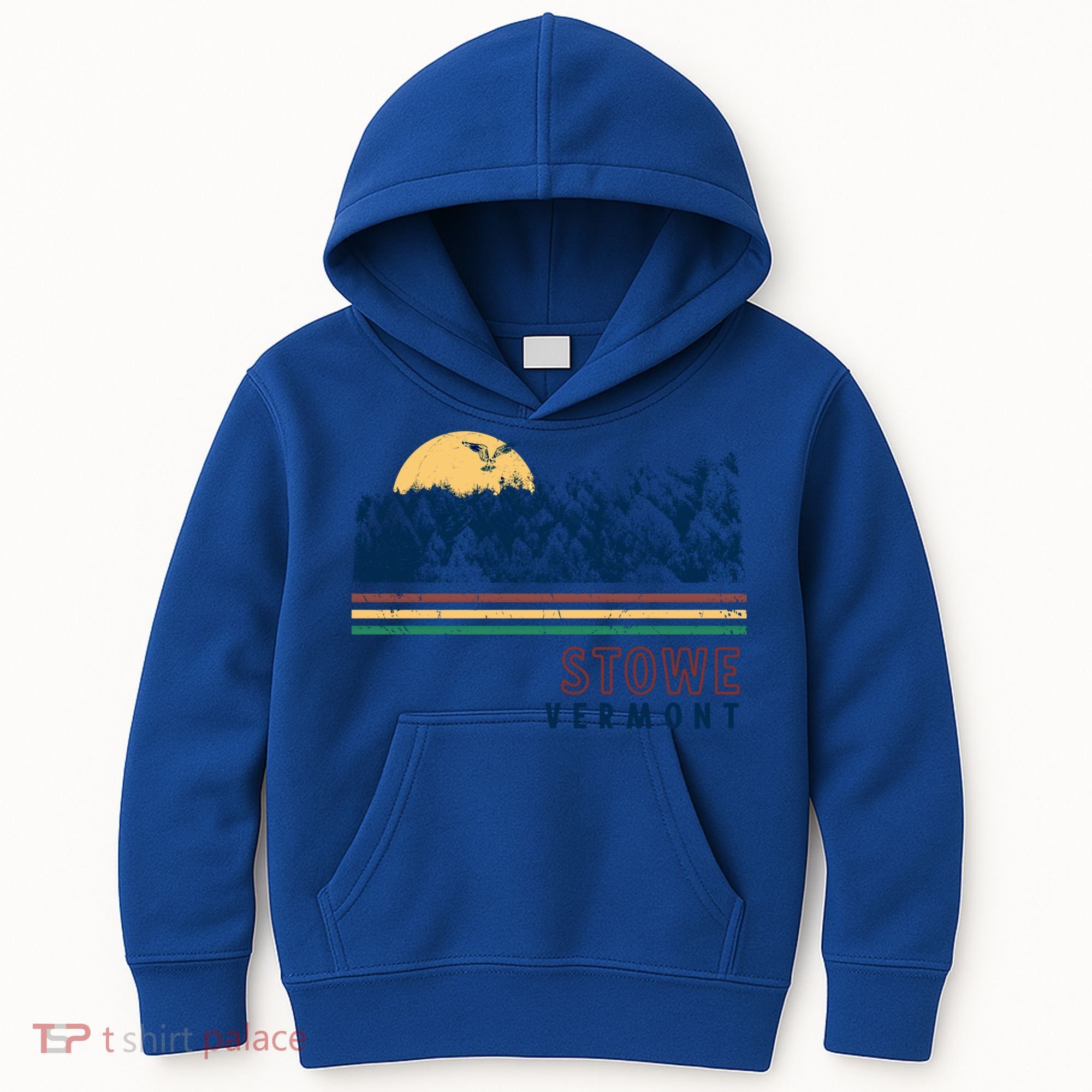 Stowe Vermont Hiking Skiing Retro Cool Gift Kids Hoodie