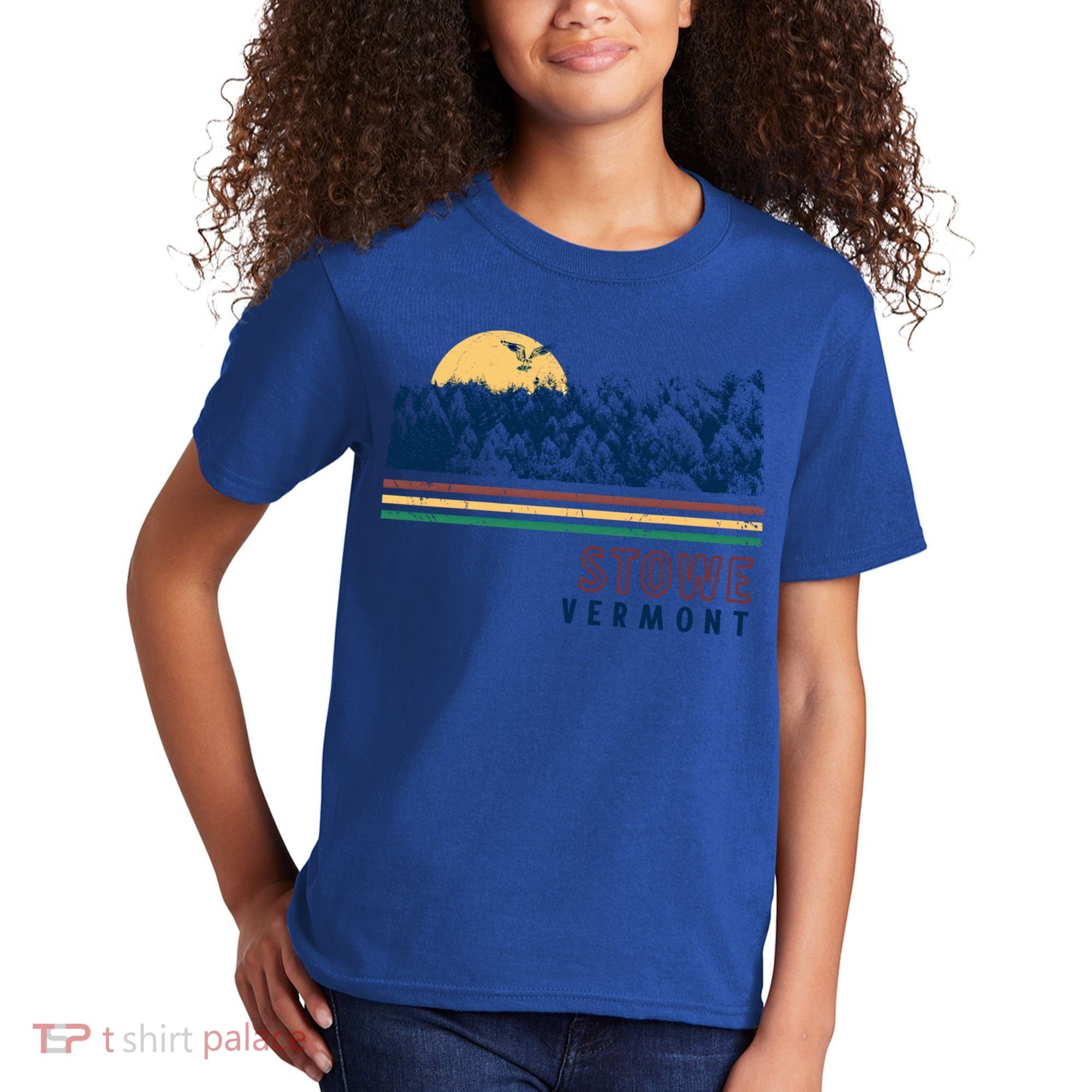 Stowe Vermont Hiking Skiing Retro Cool Gift Kids T-Shirt