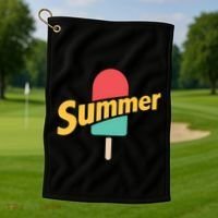 Summer Vacation Ice Cream Popsicle Golf Towel thumb 1