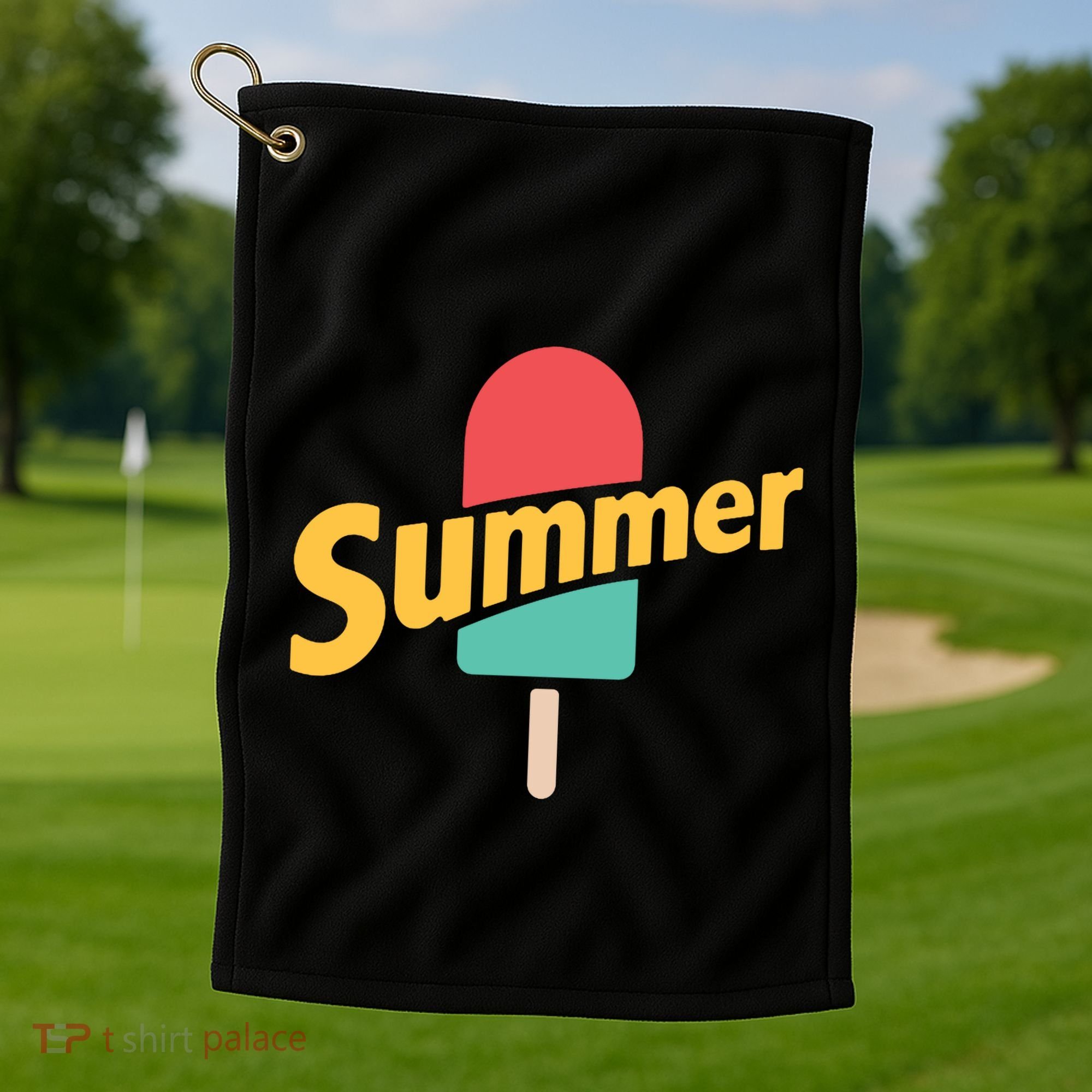 Summer Vacation Ice Cream Popsicle Golf Towel