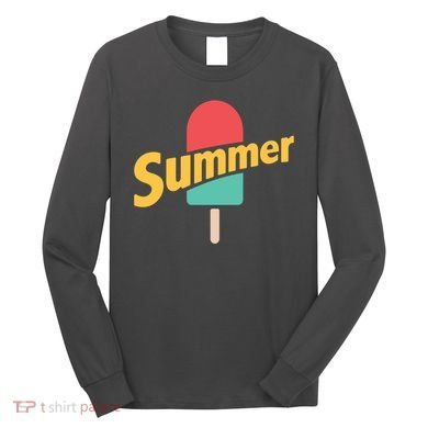 Summer Vacation Ice Cream Popsicle Long Sleeve Shirt