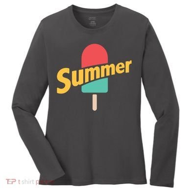 Summer Vacation Ice Cream Popsicle Women's Long Sleeve Shirt