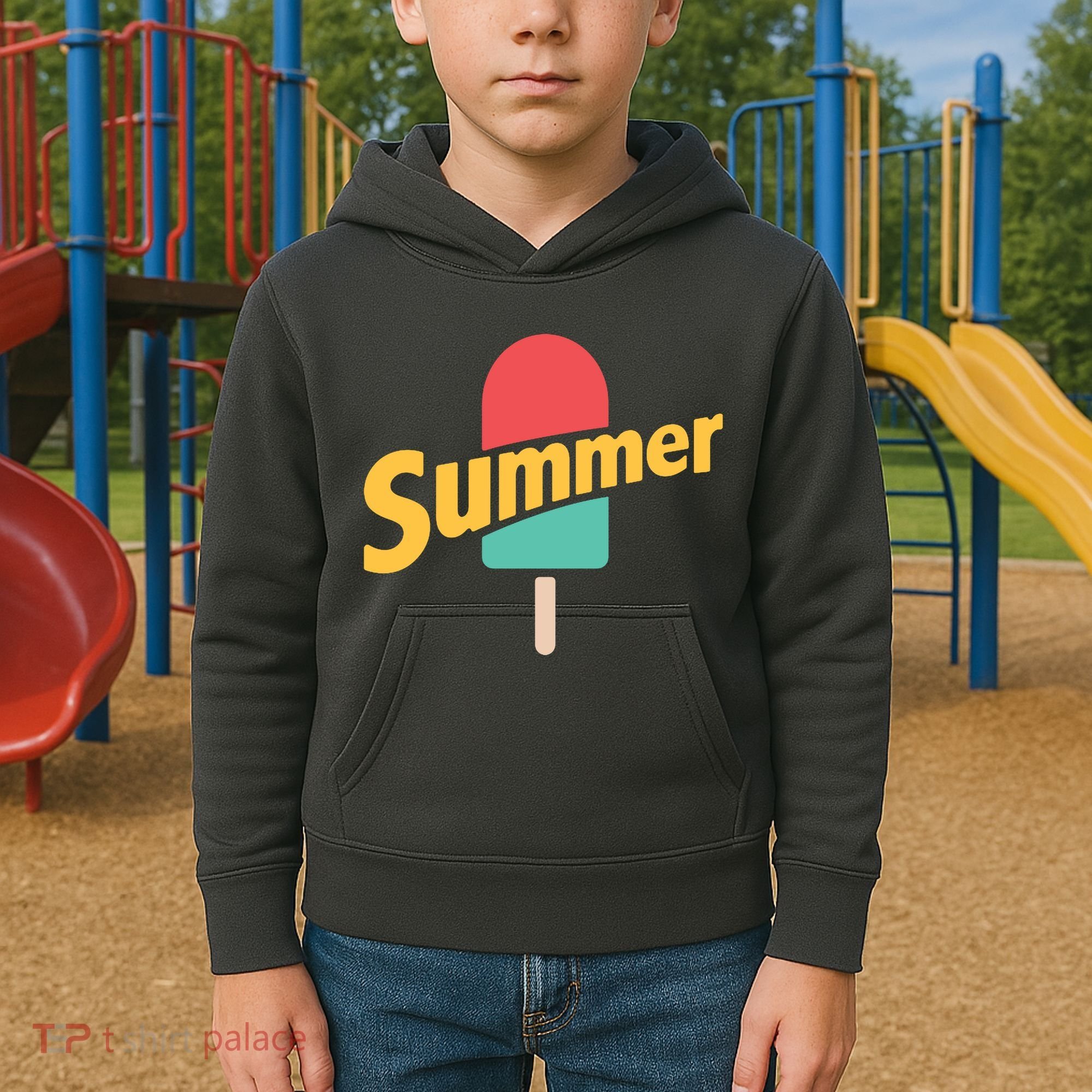 Summer Vacation Ice Cream Popsicle Kids Hoodie