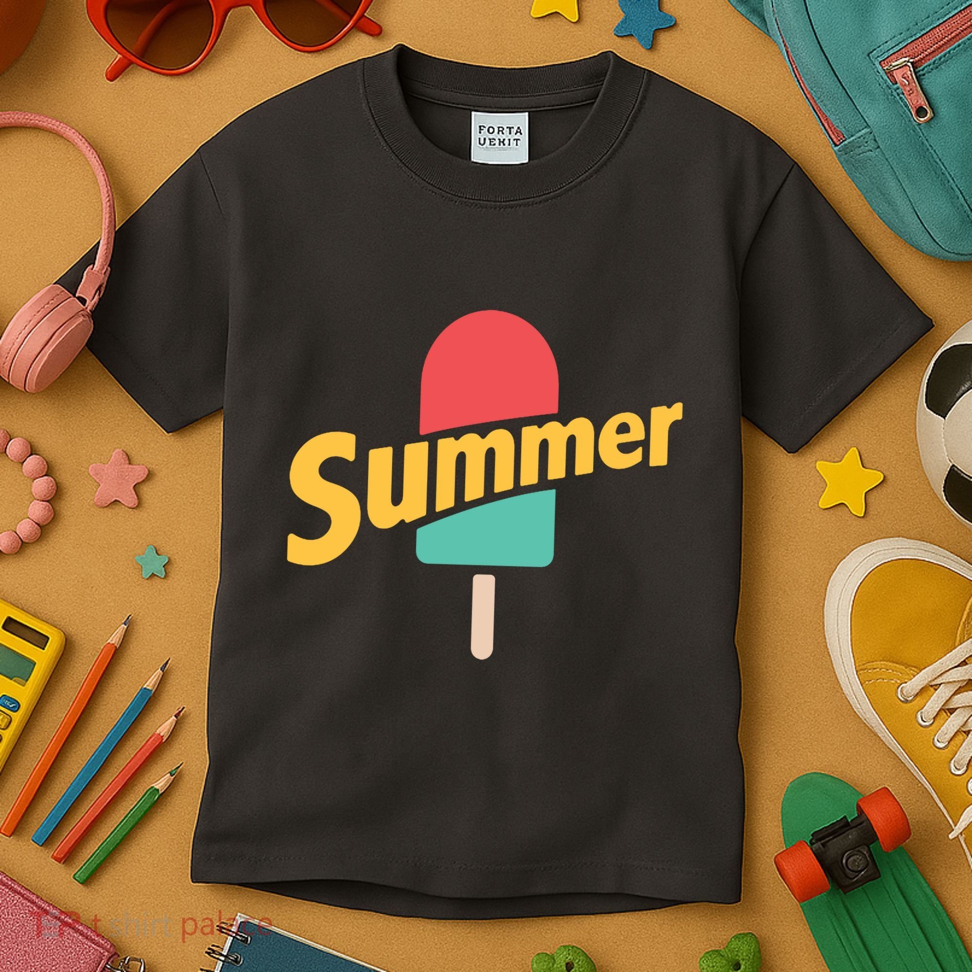 Summer Vacation Ice Cream Popsicle Kids T-Shirt
