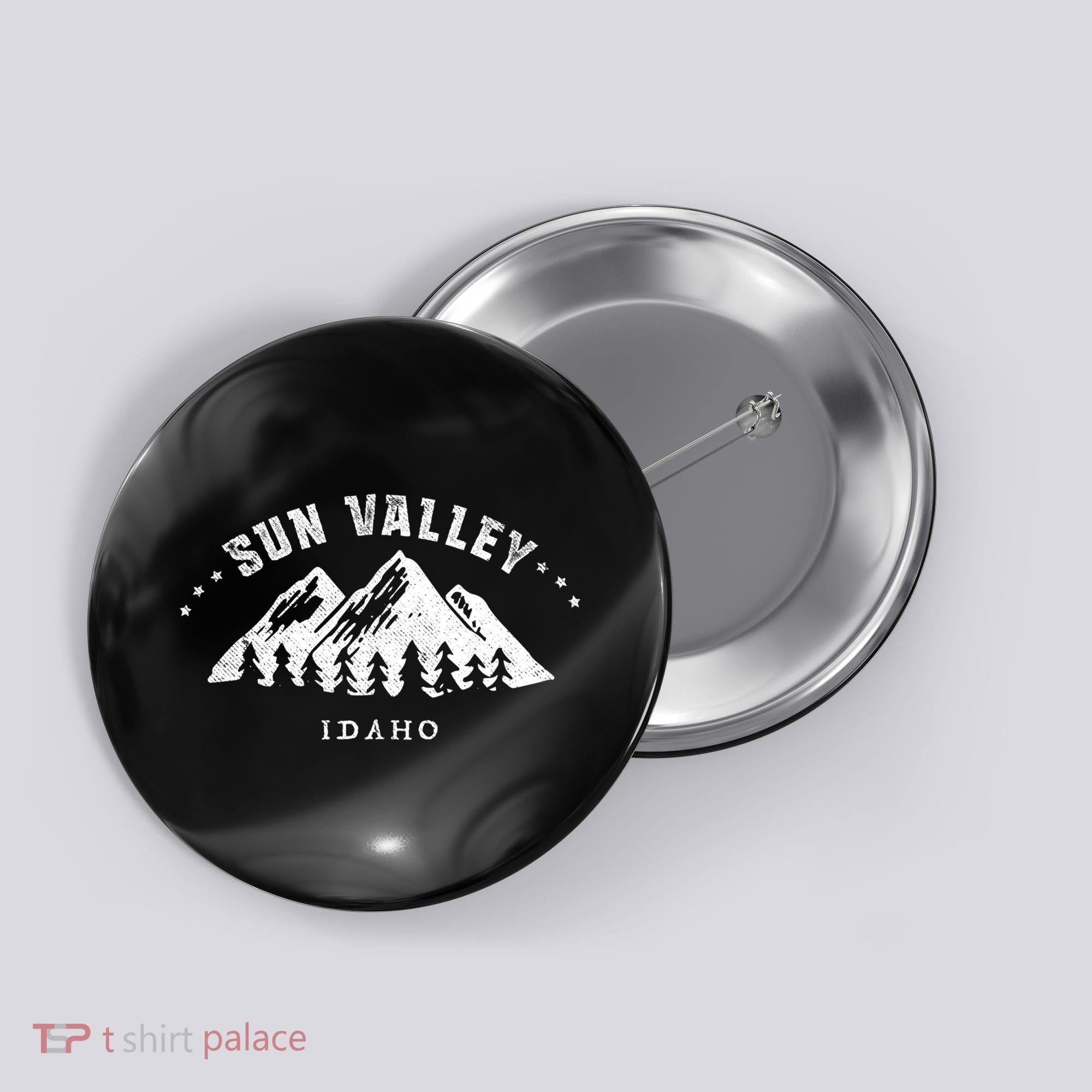 Sun Valley Idaho Outdoors Adventure Mountain Graphic Gift Button