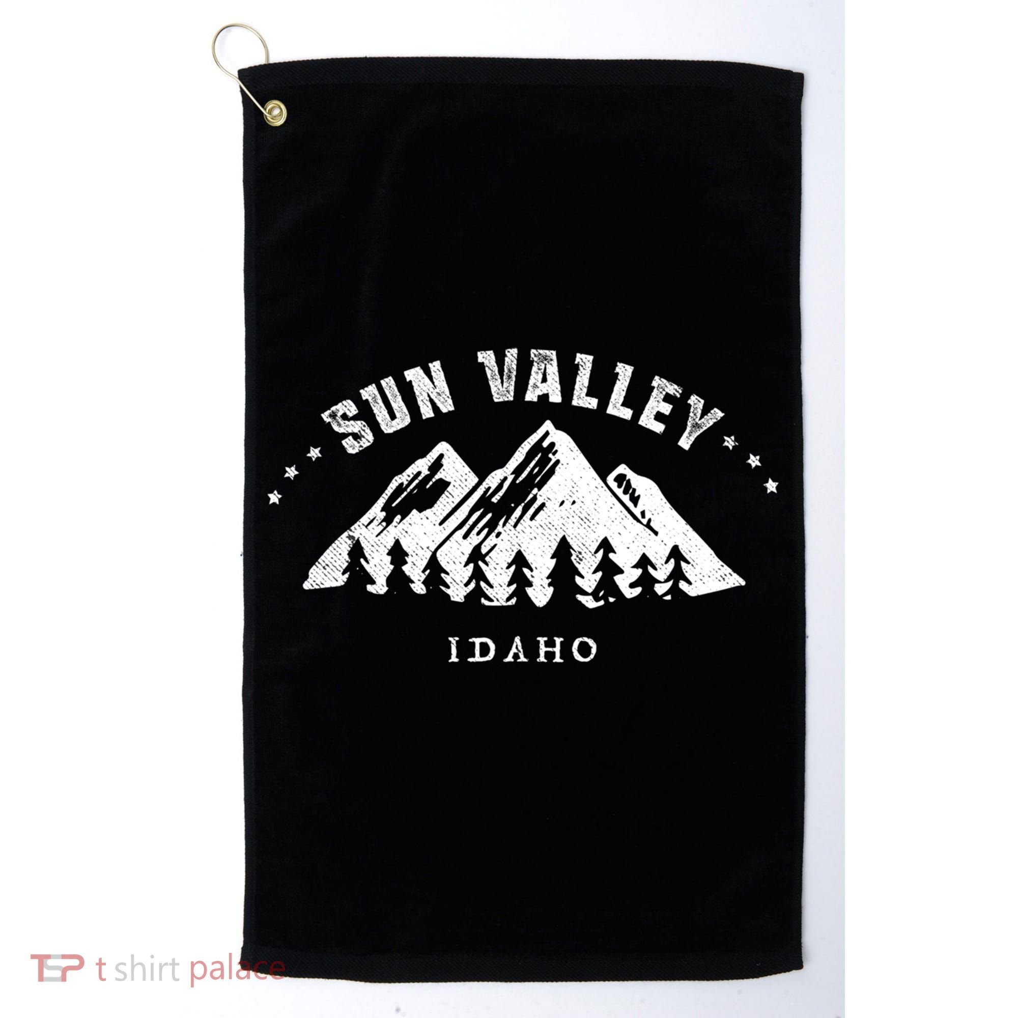 Sun Valley Idaho Outdoors Adventure Mountain Graphic Gift Golf Towel