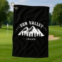 Sun Valley Idaho Outdoors Adventure Mountain Graphic Gift Golf Towel thumb 1