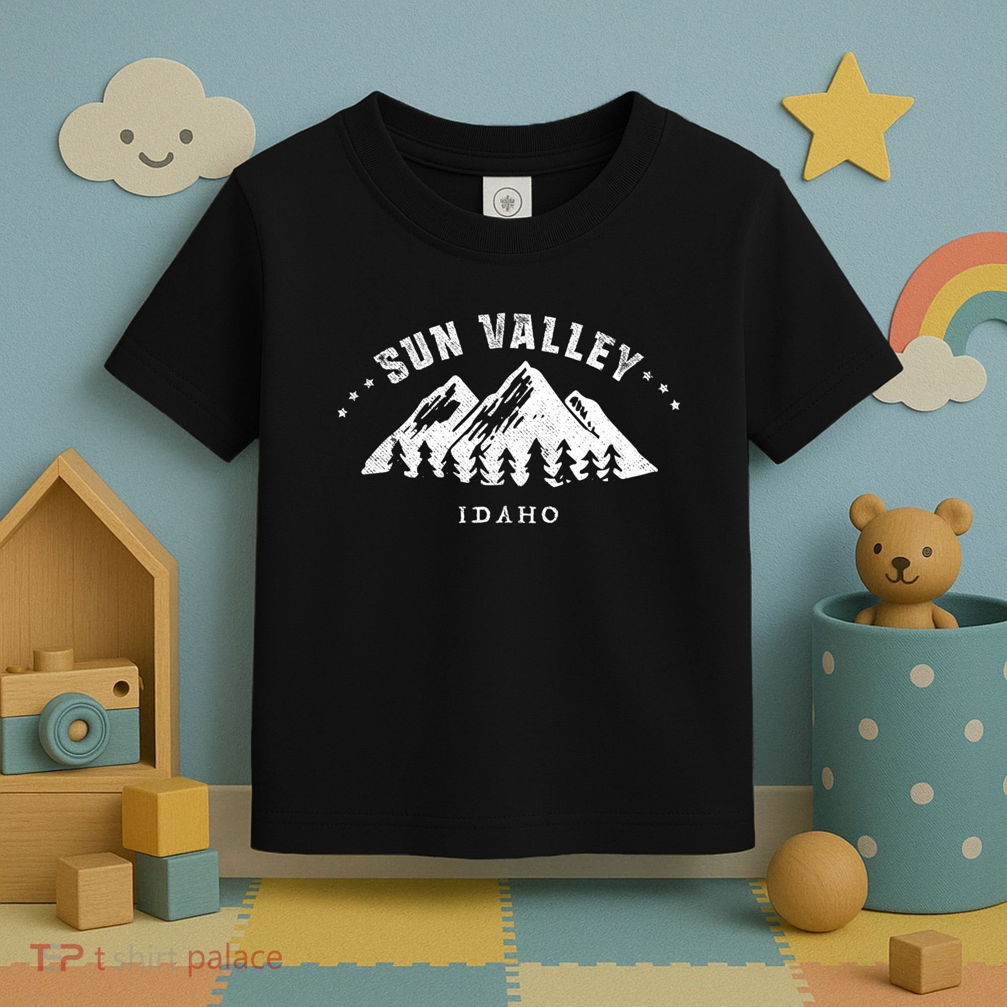 Sun Valley Idaho Outdoors Adventure Mountain Graphic Gift Toddler T-Shirt