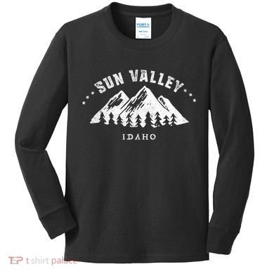 Sun Valley Idaho Outdoors Adventure Mountain Graphic Gift Kids Long Sleeve Shirt
