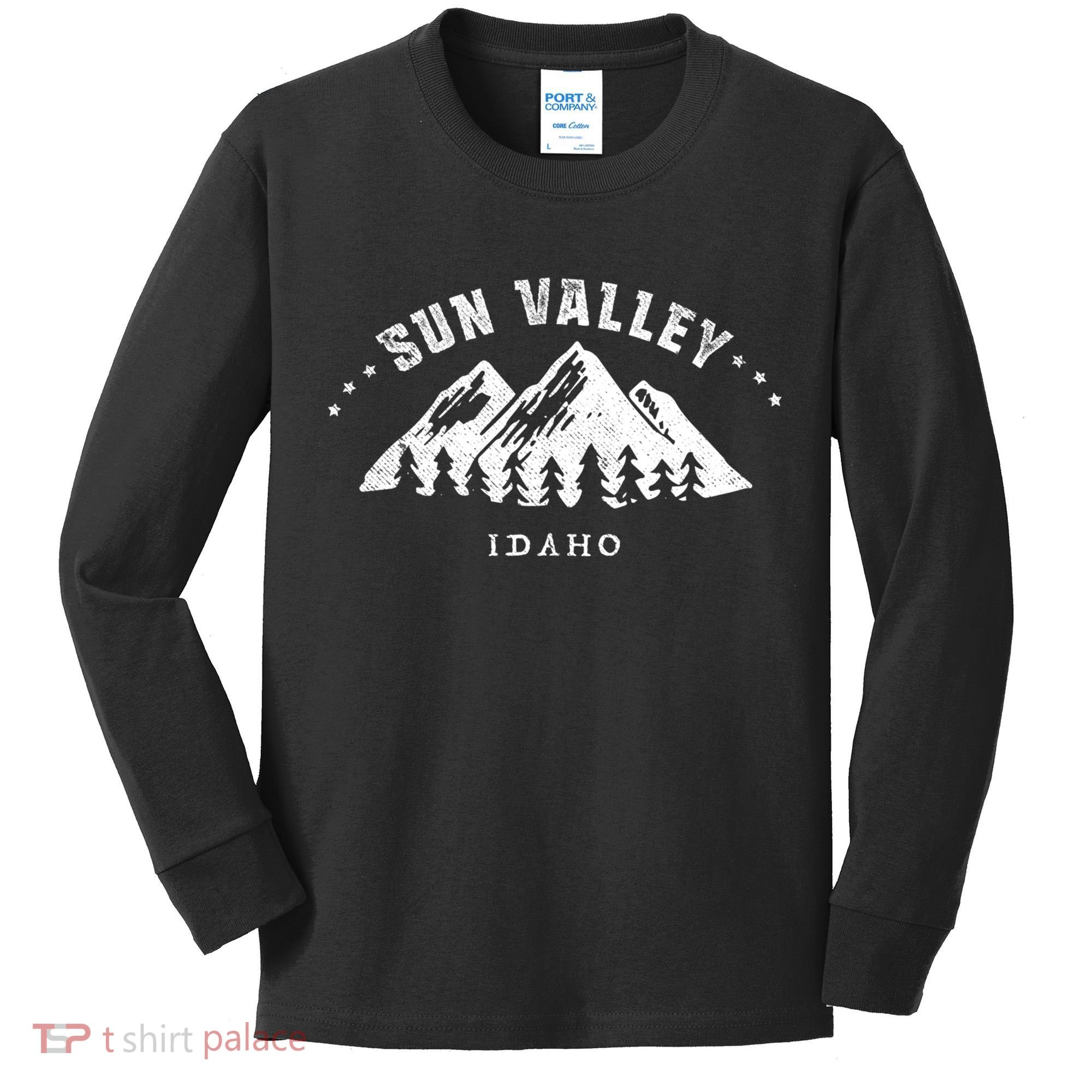 Sun Valley Idaho Outdoors Adventure Mountain Graphic Gift Kids Long Sleeve Shirt