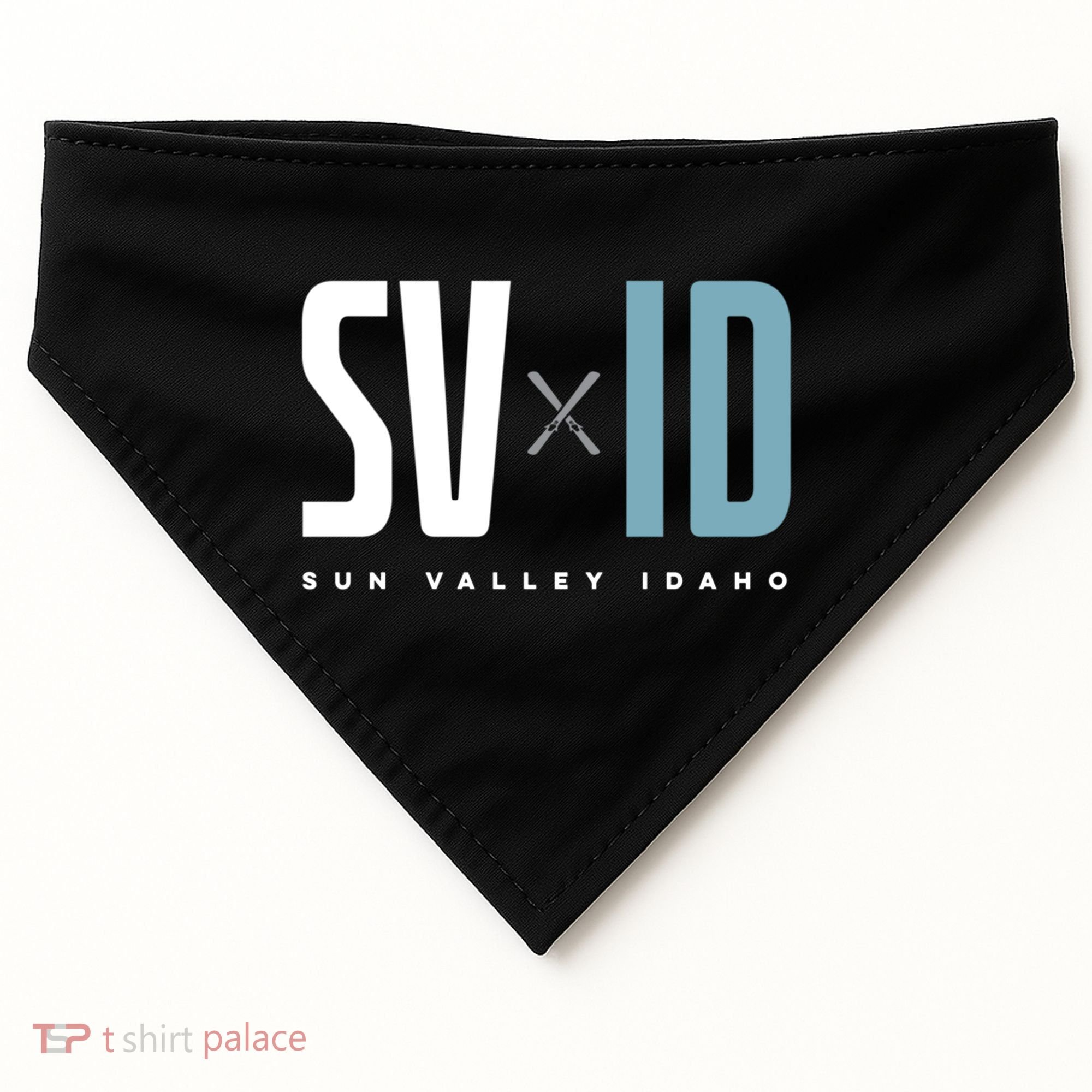 Sun Valley Idaho Graphic Ski Gift USA-Made Doggie Bandana