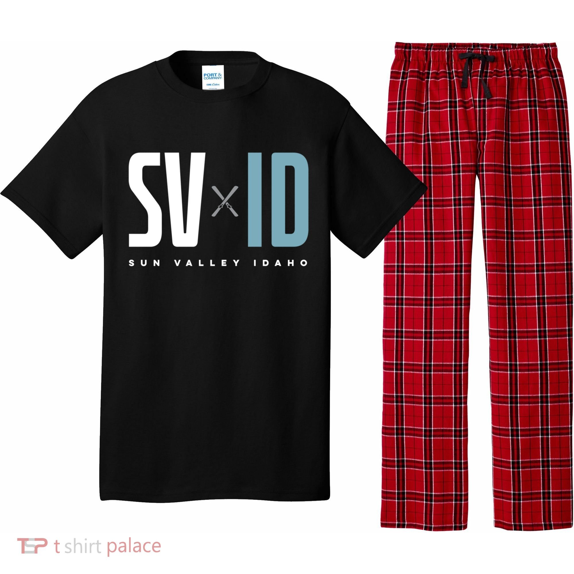 Sun Valley Idaho Graphic Ski Gift Pajama Set