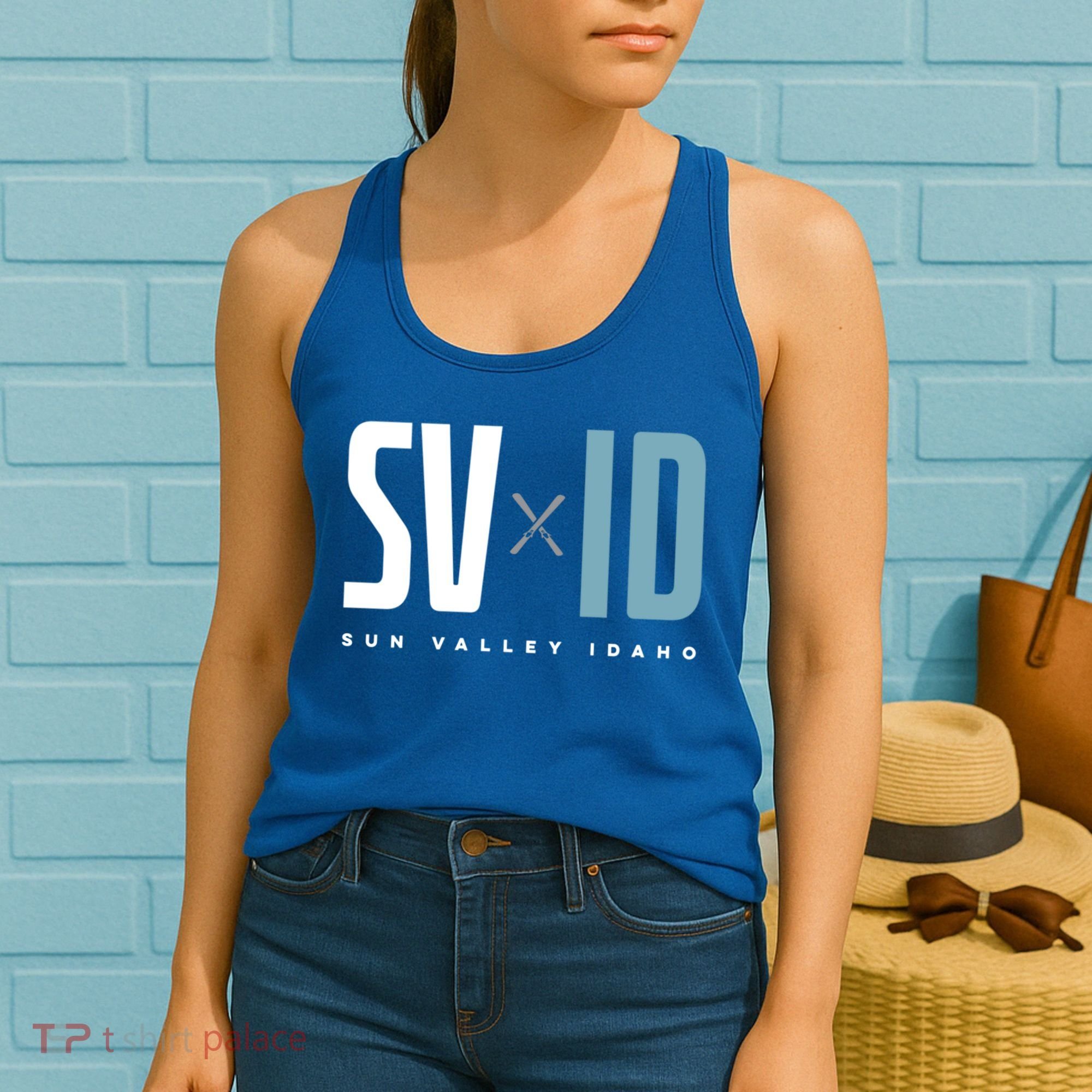 Sun Valley Idaho Graphic Ski Gift Women's Tank Top