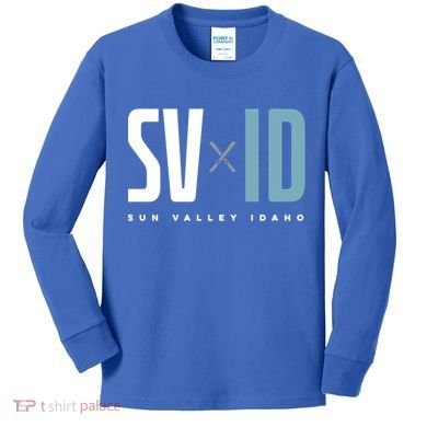 Sun Valley Idaho Graphic Ski Gift Kids Long Sleeve Shirt