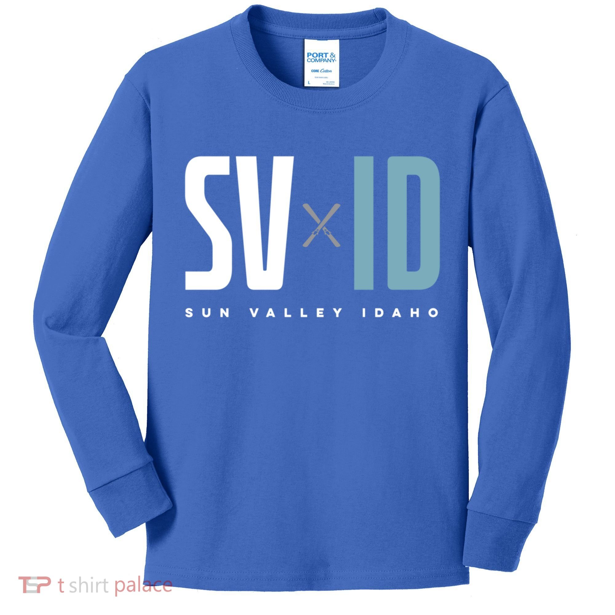 Sun Valley Idaho Graphic Ski Gift Kids Long Sleeve Shirt