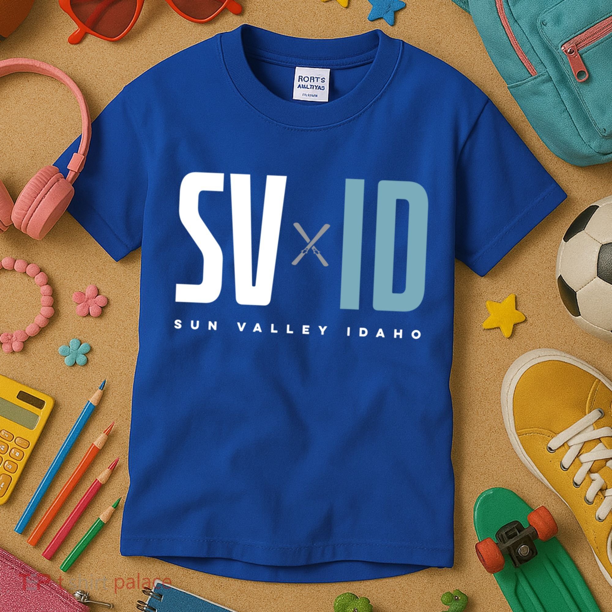 Sun Valley Idaho Graphic Ski Gift Kids T-Shirt