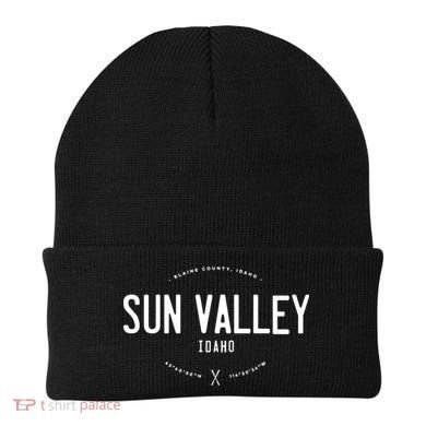 Sun Valley Idaho Graphic Distressed Vintage Ski Gift Beanie