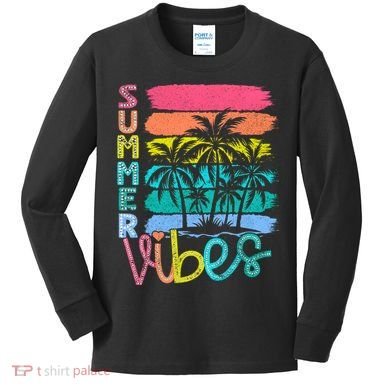 Summer Vibes Lake Days Hello Summer Kids Long Sleeve Shirt