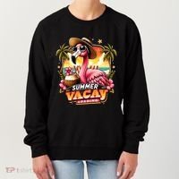Summer Vacay Loading Hello Summer Cute Flamingo Family Trip Gift Women's Sweatshirt thumb 0