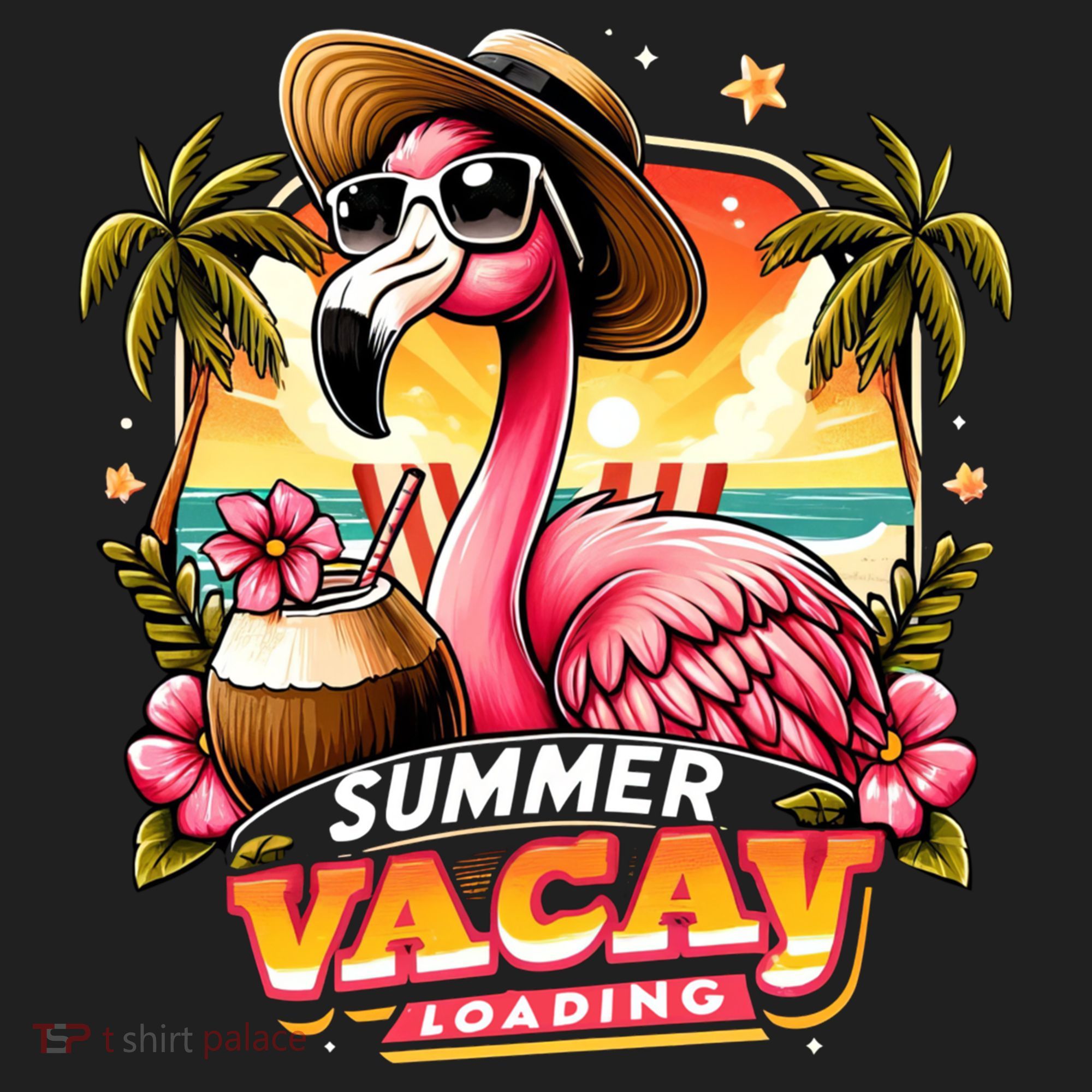 Summer Vacay Loading Hello Summer Cute Flamingo Family Trip Gift Women's Sweatshirt