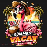 Summer Vacay Loading Hello Summer Cute Flamingo Family Trip Gift Backpack thumb 2