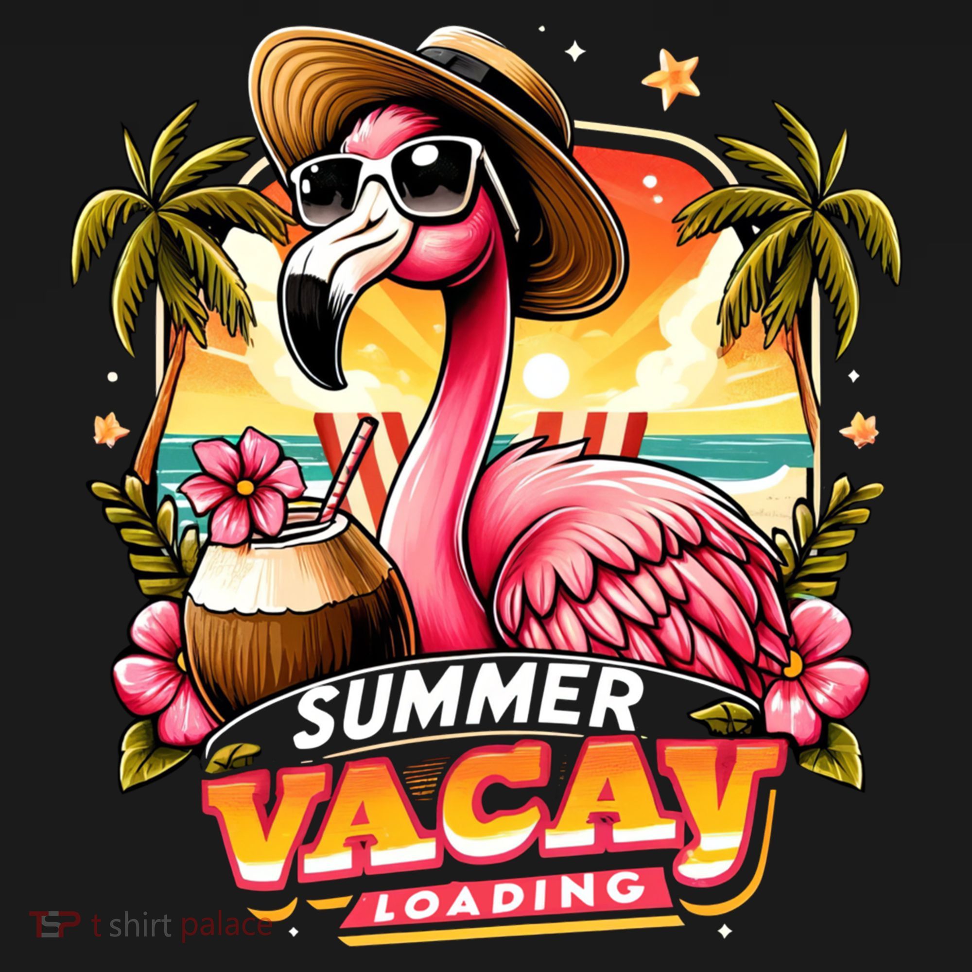 Summer Vacay Loading Hello Summer Cute Flamingo Family Trip Gift Women's Hoodie