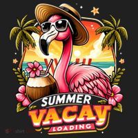Summer Vacay Loading Hello Summer Cute Flamingo Family Trip Gift Golf Towel thumb 3