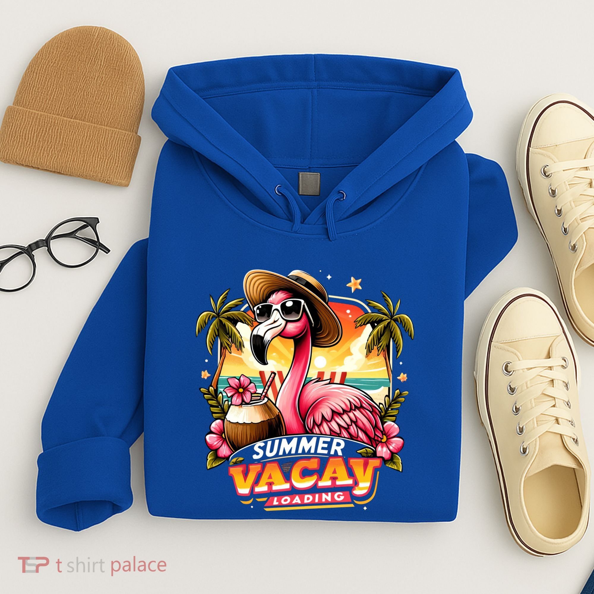 Summer Vacay Loading Hello Summer Cute Flamingo Family Trip Gift Hoodie