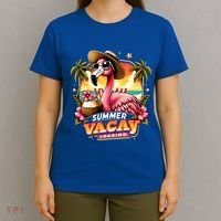 Summer Vacay Loading Hello Summer Cute Flamingo Family Trip Gift T-Shirt thumb 4