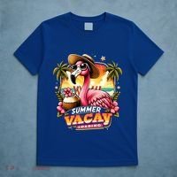 Summer Vacay Loading Hello Summer Cute Flamingo Family Trip Gift T-Shirt thumb 5