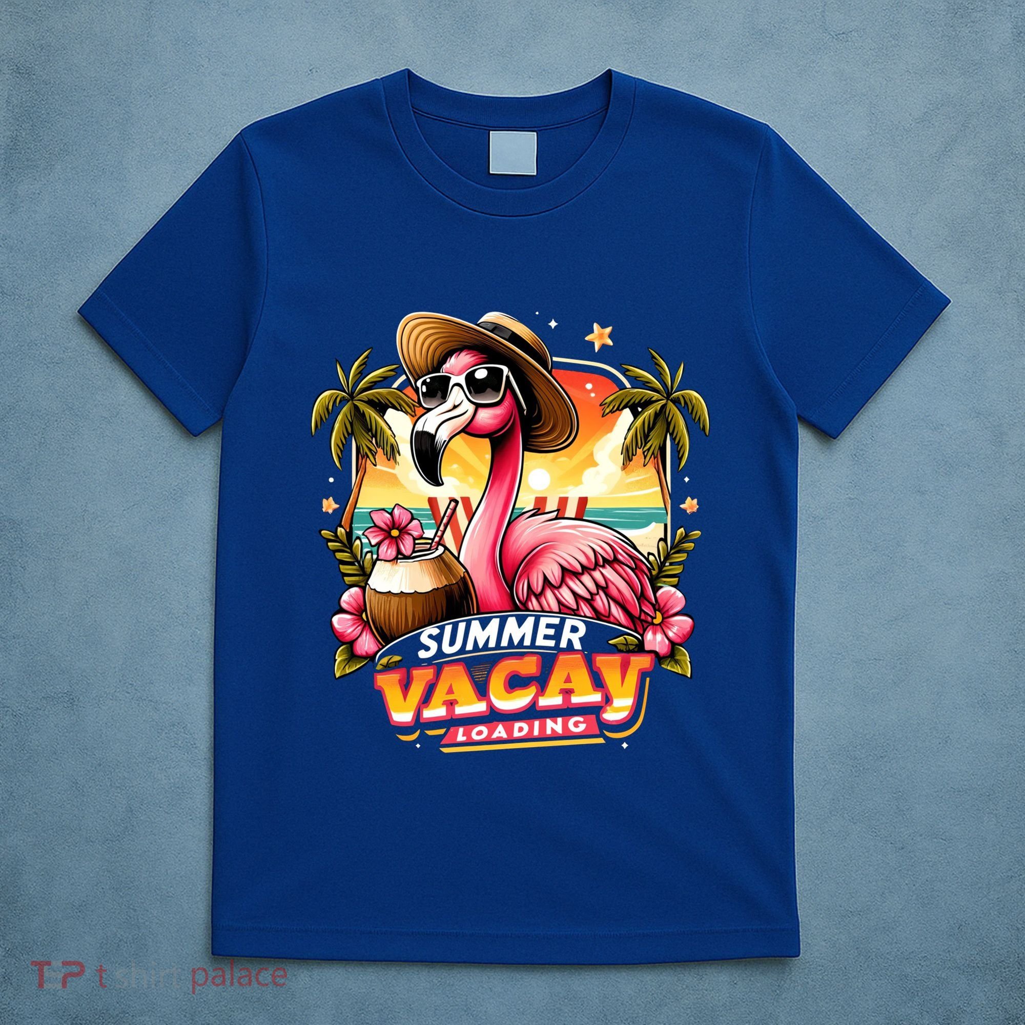 Summer Vacay Loading Hello Summer Cute Flamingo Family Trip Gift T-Shirt