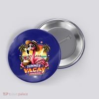 Summer Vacay Loading Hello Summer Cute Flamingo Family Trip Gift Button thumb 0