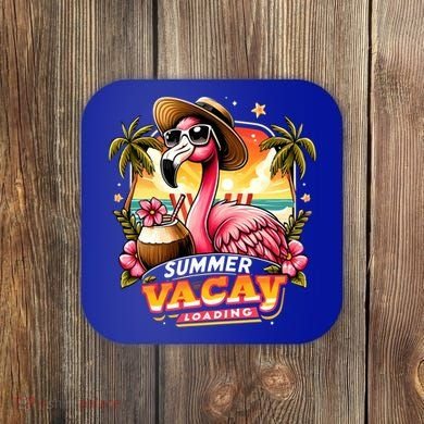 Summer Vacay Loading Hello Summer Cute Flamingo Family Trip Gift Coaster