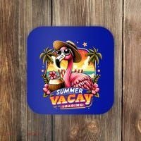Summer Vacay Loading Hello Summer Cute Flamingo Family Trip Gift Coaster thumb 0
