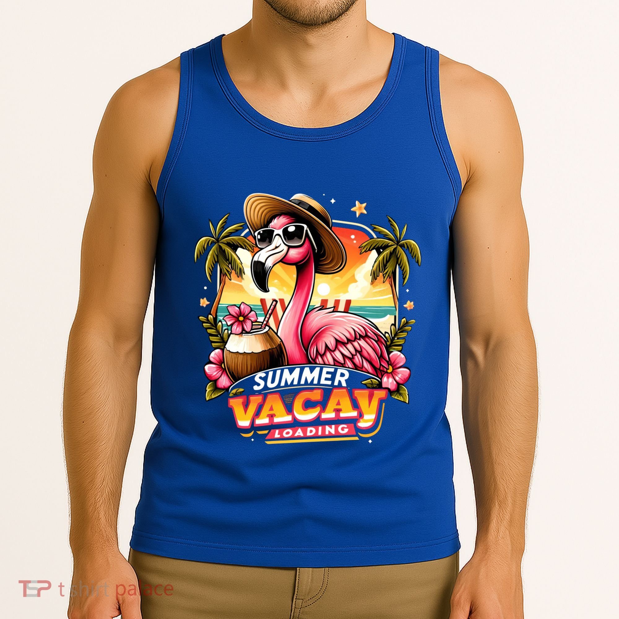 Summer Vacay Loading Hello Summer Cute Flamingo Family Trip Gift Tank Top