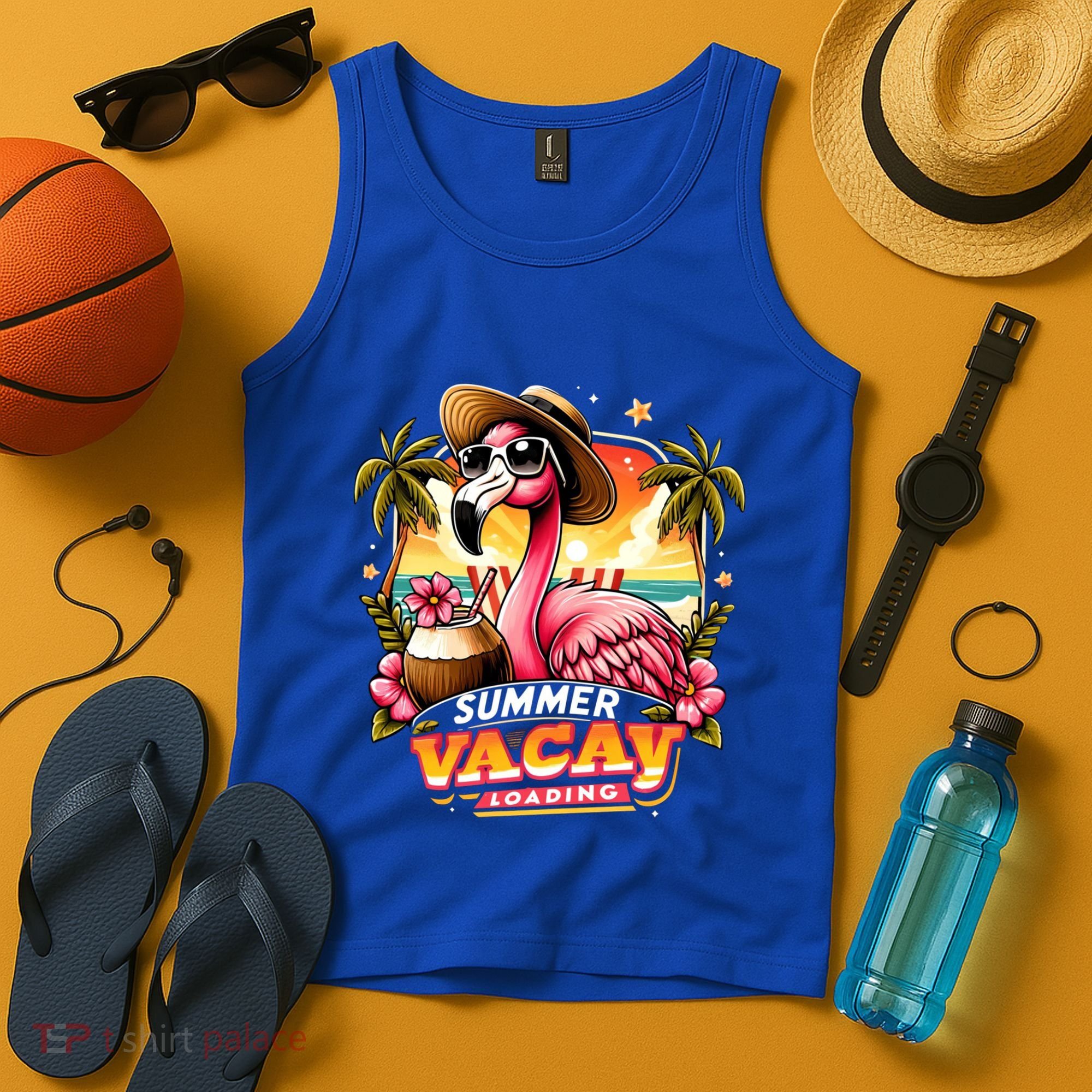 Summer Vacay Loading Hello Summer Cute Flamingo Family Trip Gift Tank Top