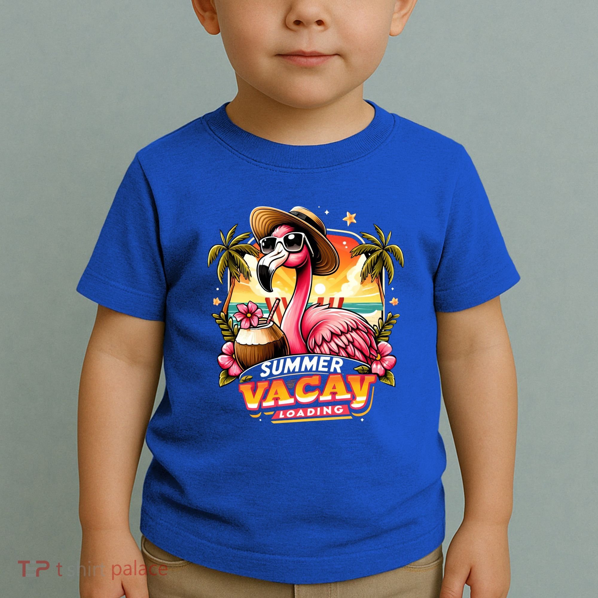 Summer Vacay Loading Hello Summer Cute Flamingo Family Trip Gift Toddler T-Shirt