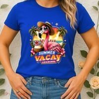Summer Vacay Loading Hello Summer Cute Flamingo Family Trip Gift Women's T-Shirt thumb 2