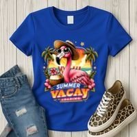 Summer Vacay Loading Hello Summer Cute Flamingo Family Trip Gift Women's T-Shirt thumb 3