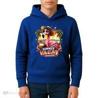 Summer Vacay Loading Hello Summer Cute Flamingo Family Trip Gift Kids Hoodie thumb 4