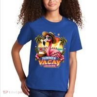 Summer Vacay Loading Hello Summer Cute Flamingo Family Trip Gift Kids T-Shirt thumb 2
